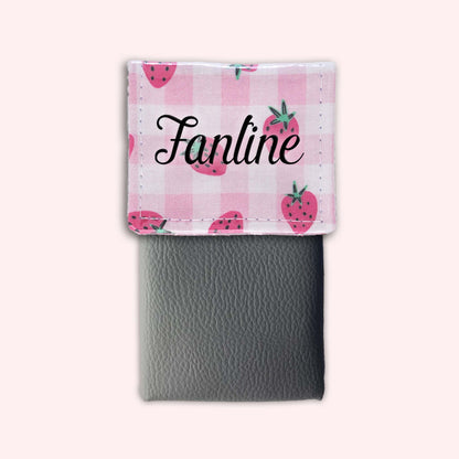 Pochette aimantée Vichy Fraise