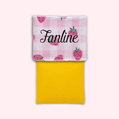 Pochette aimantée Vichy Fraise