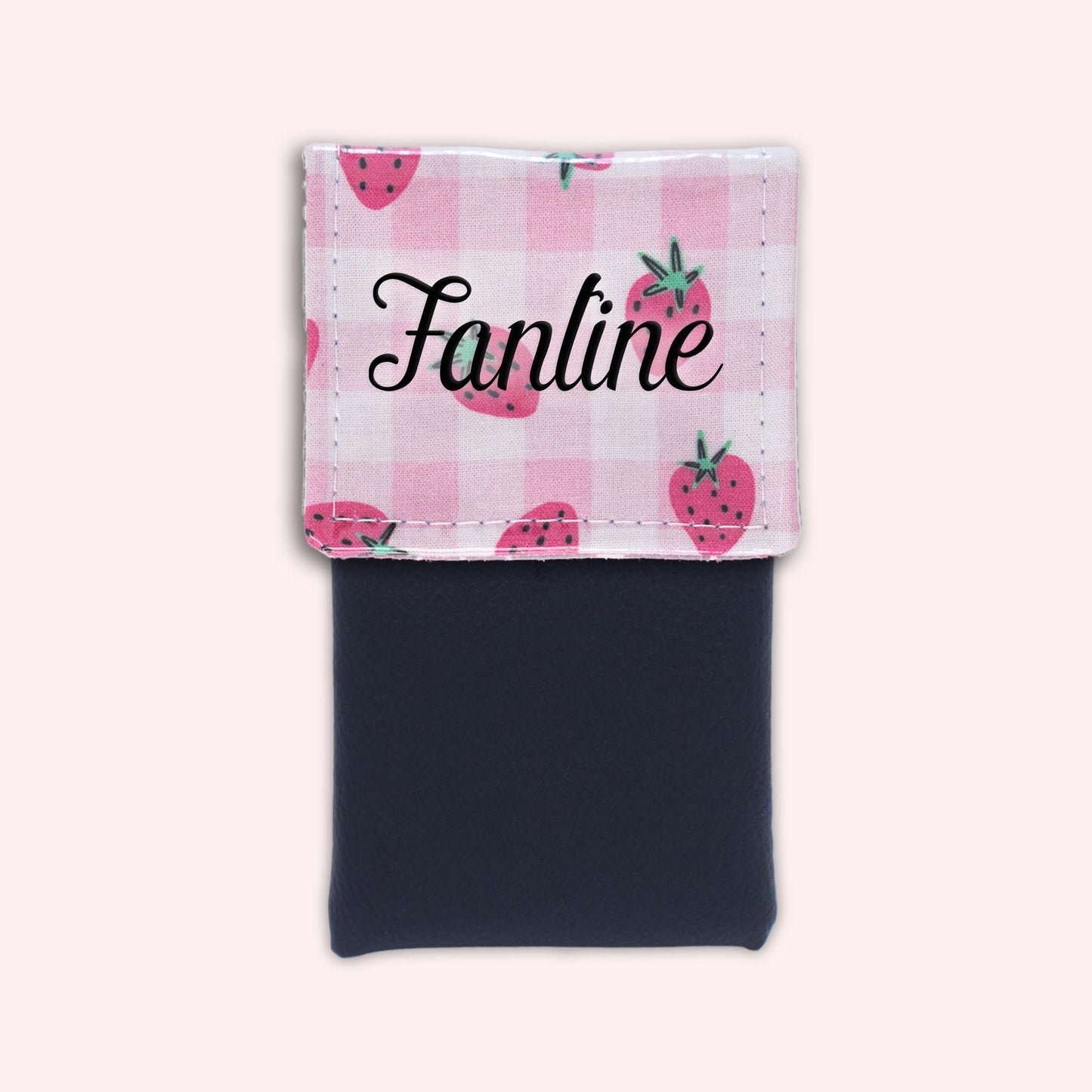 Pochette aimantée Vichy Fraise
