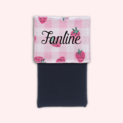 Pochette aimantée Vichy Fraise