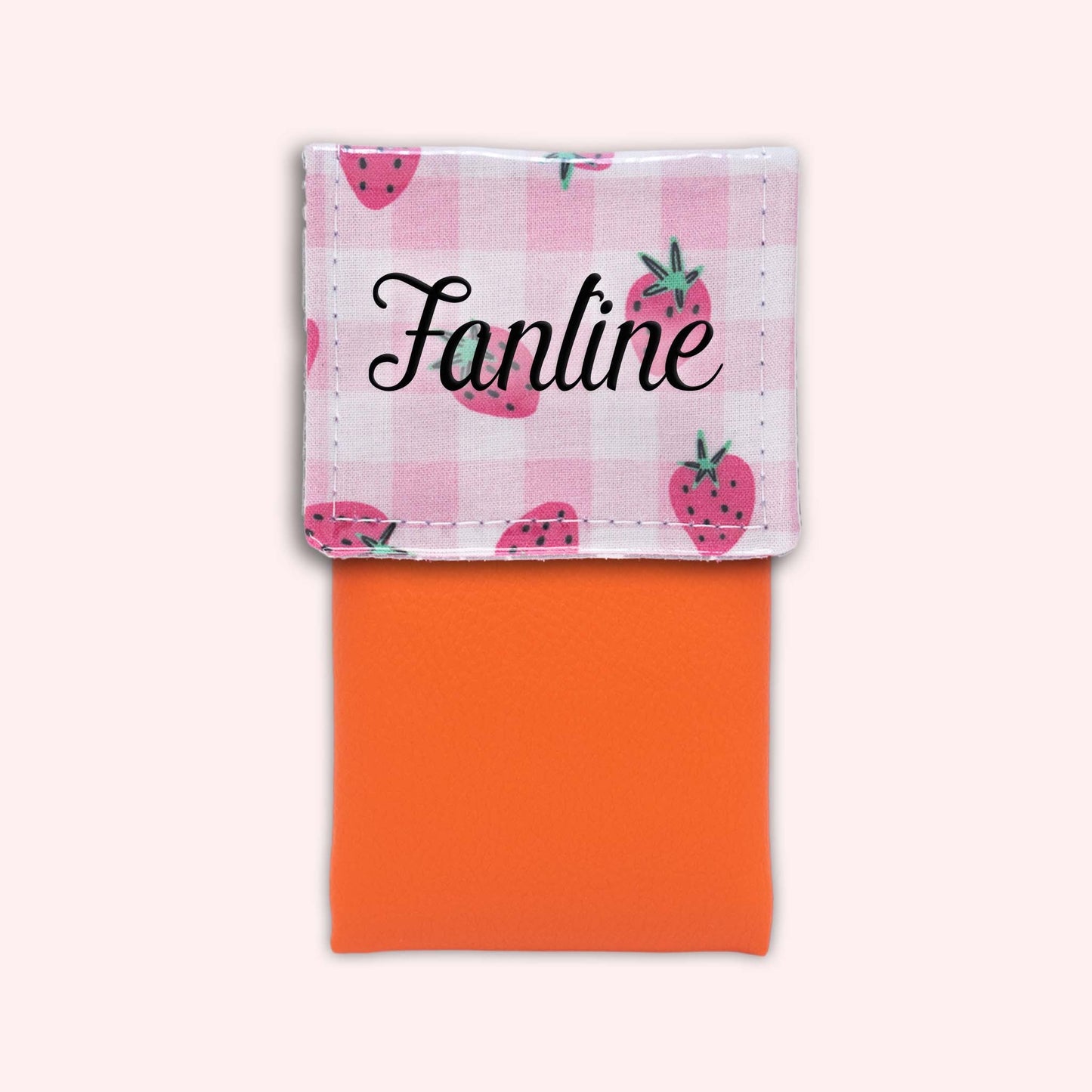 Pochette aimantée Vichy Fraise