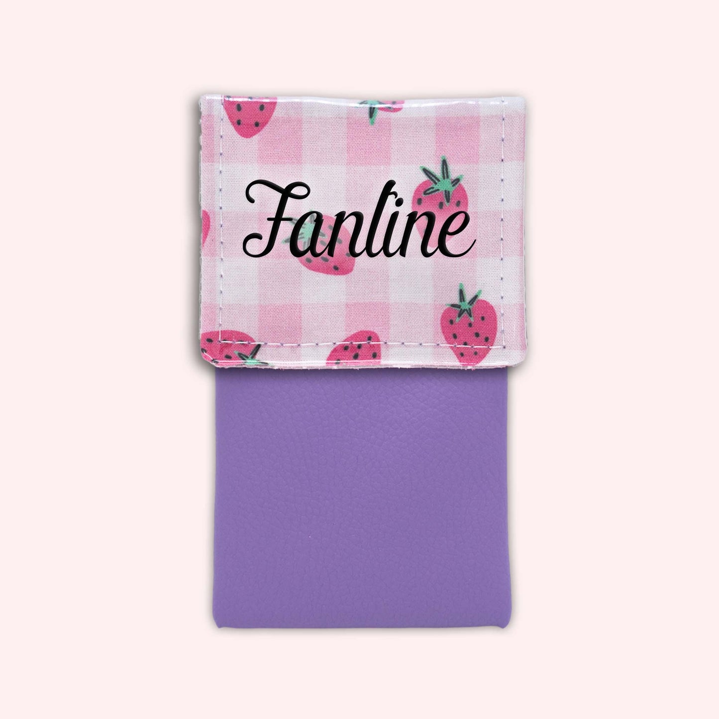 Pochette aimantée Vichy Fraise