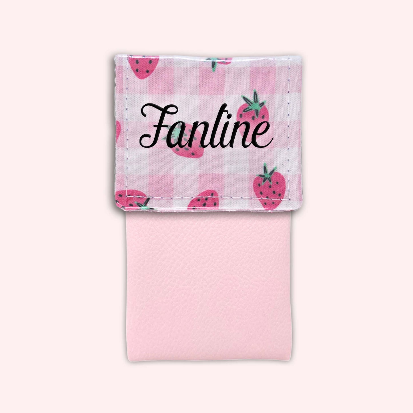 Pochette aimantée Vichy Fraise