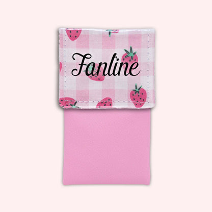 Pochette aimantée Vichy Fraise
