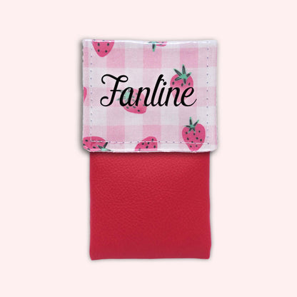 Pochette aimantée Vichy Fraise
