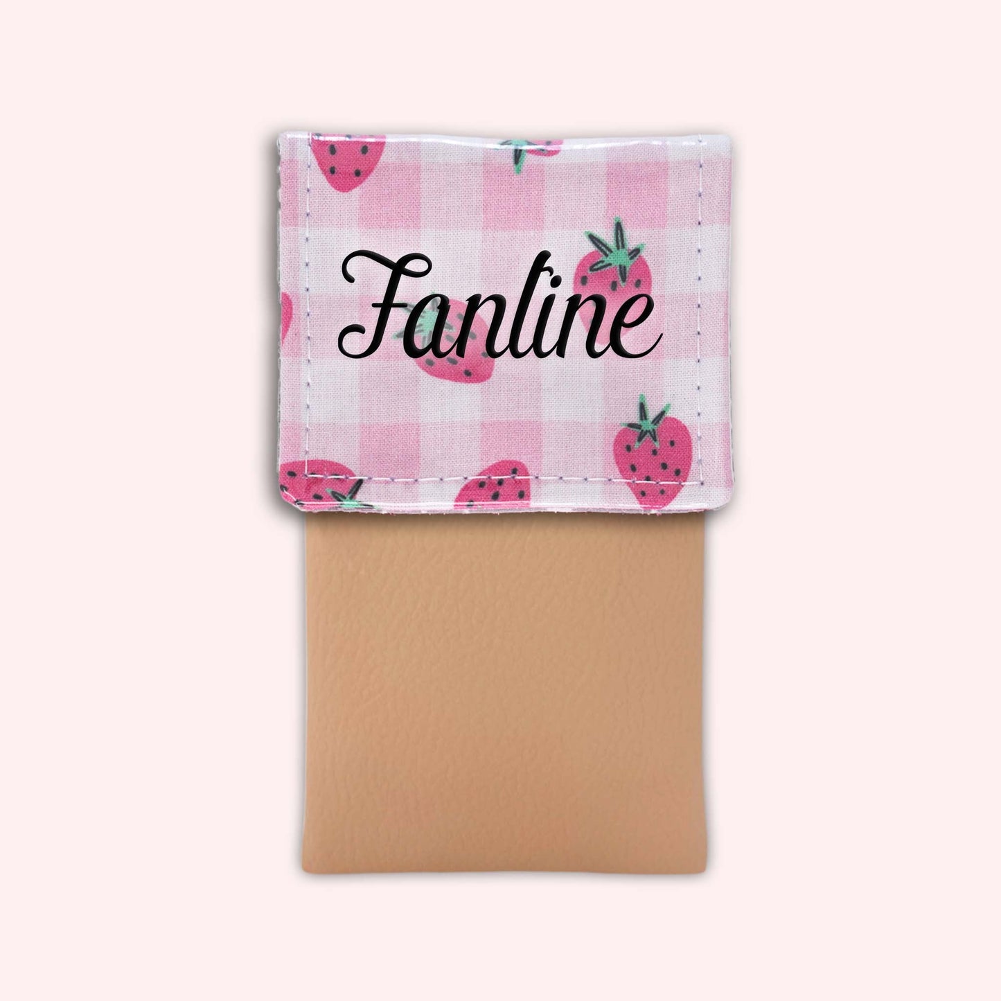 Pochette aimantée Vichy Fraise