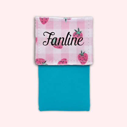 Pochette aimantée Vichy Fraise