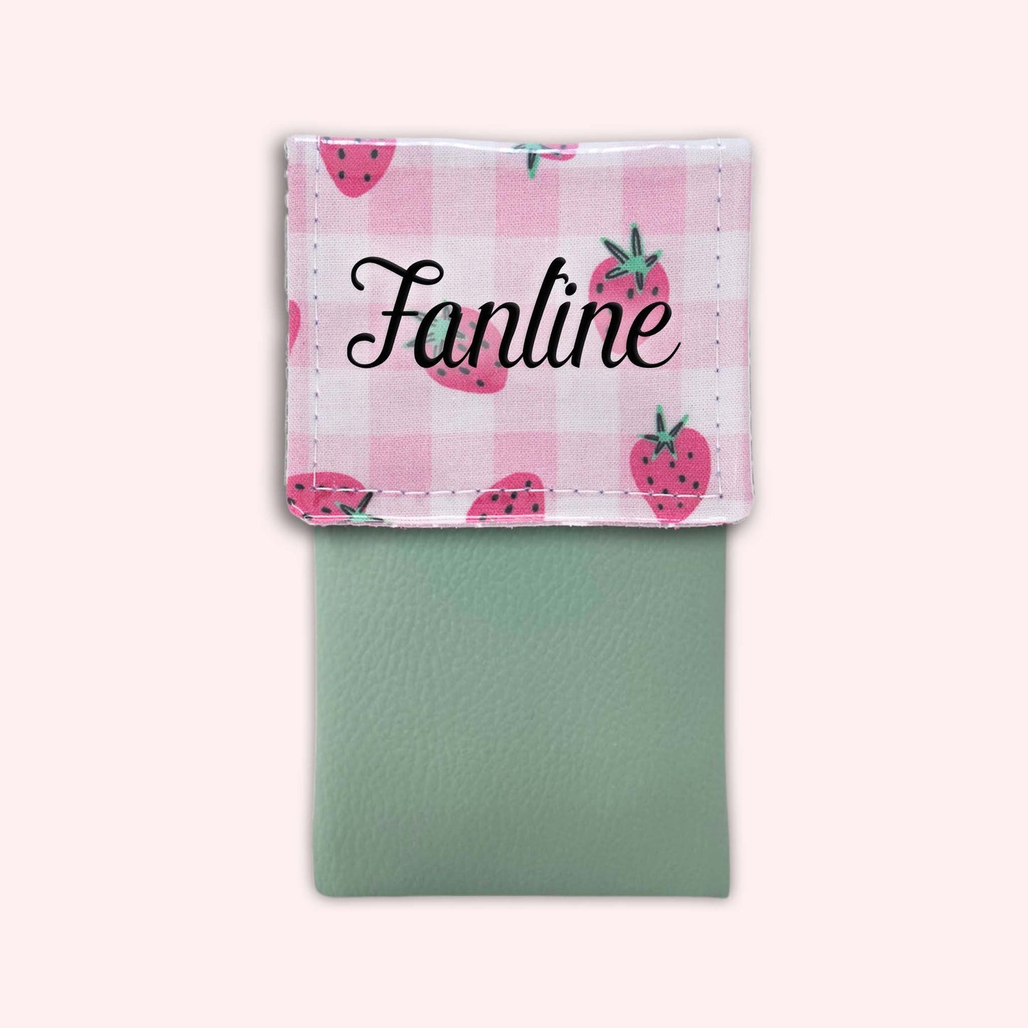 Pochette aimantée Vichy Fraise