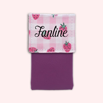 Pochette aimantée Vichy Fraise