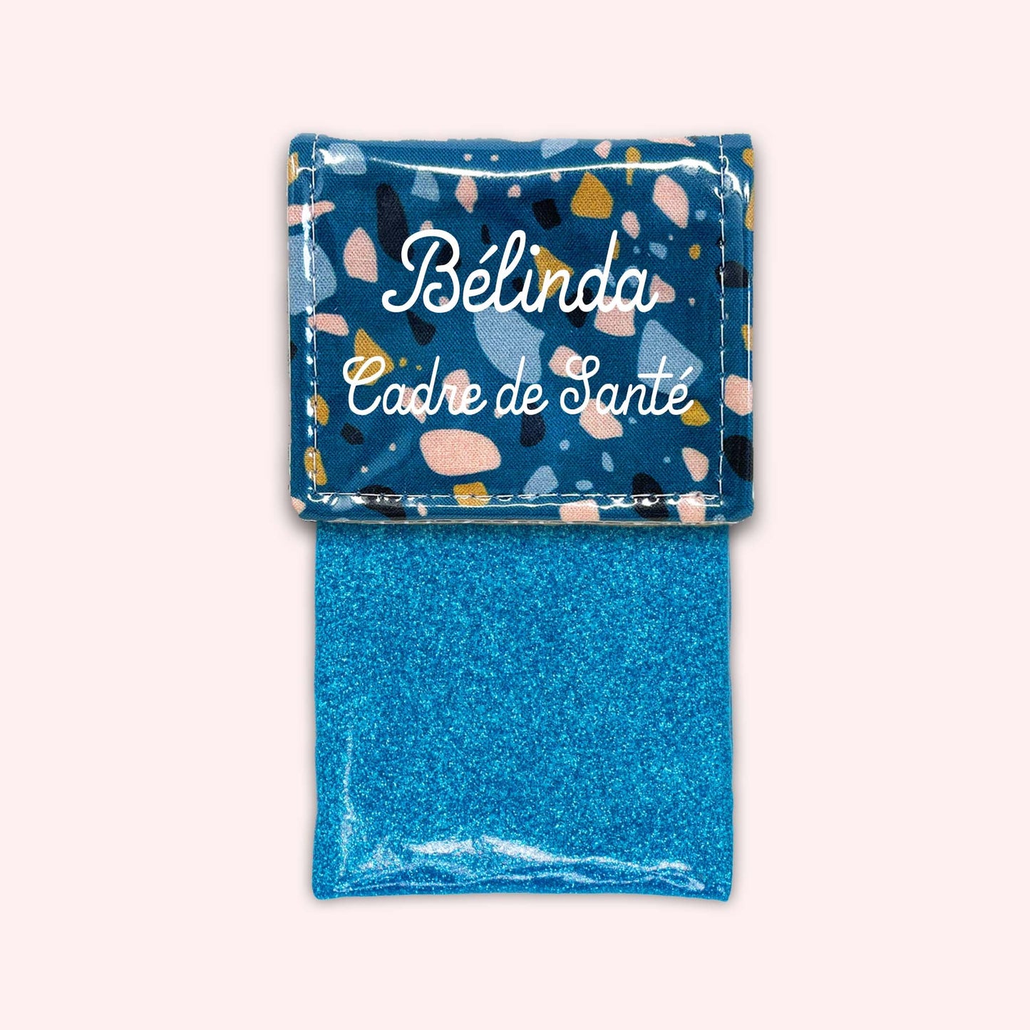 Pochette aimantée Terrazzo Bleu Canard
