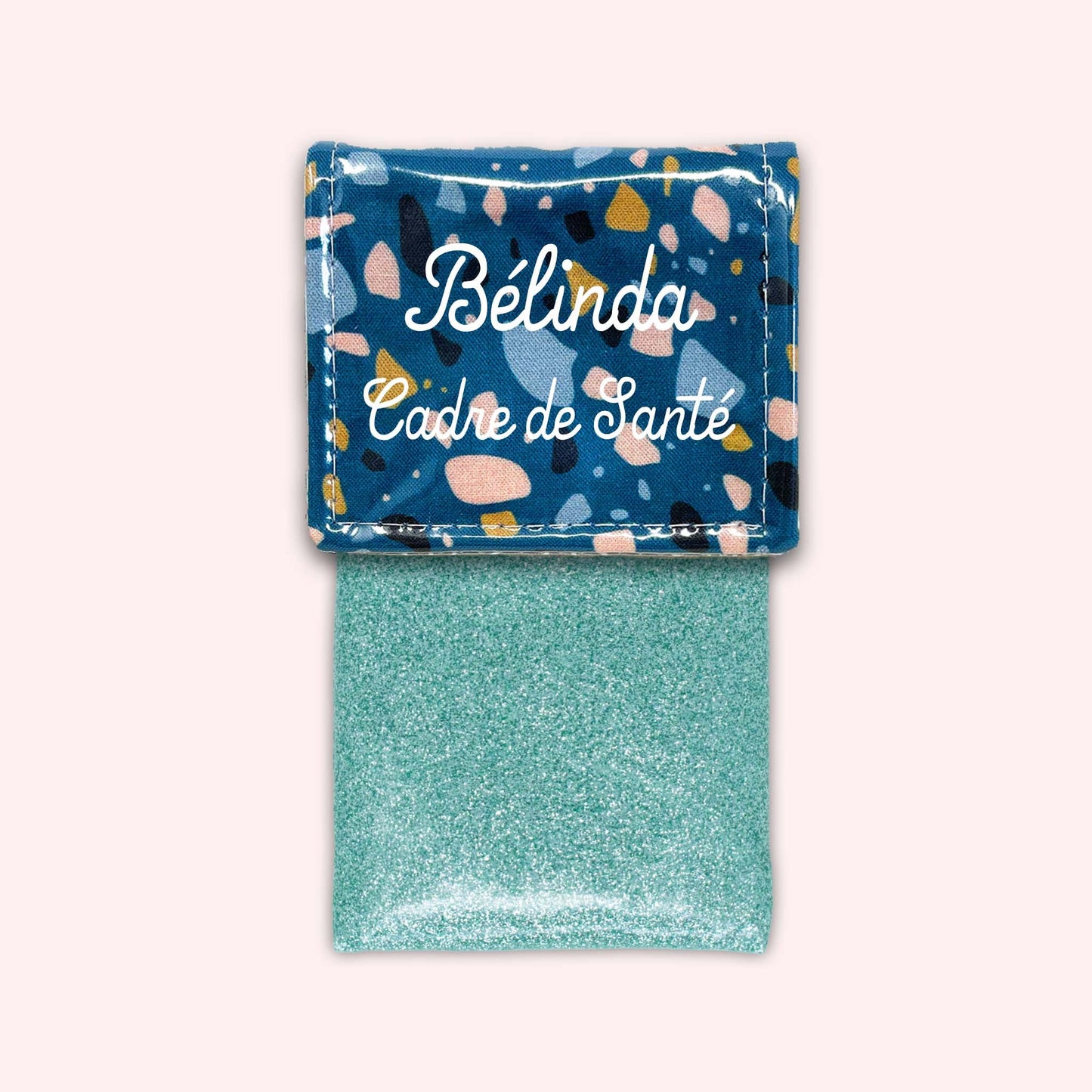 Pochette aimantée Terrazzo Bleu Canard