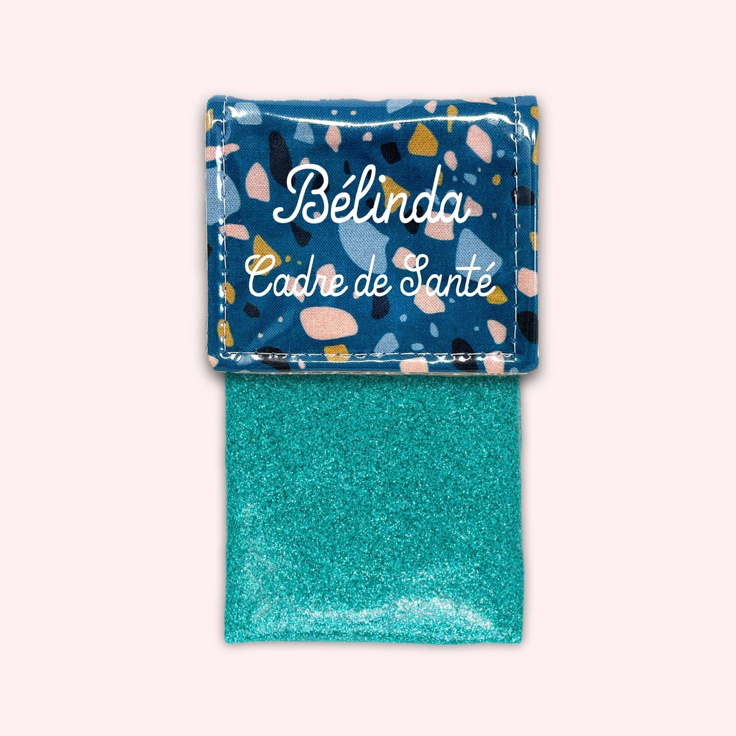 Pochette aimantée Terrazzo Bleu Canard