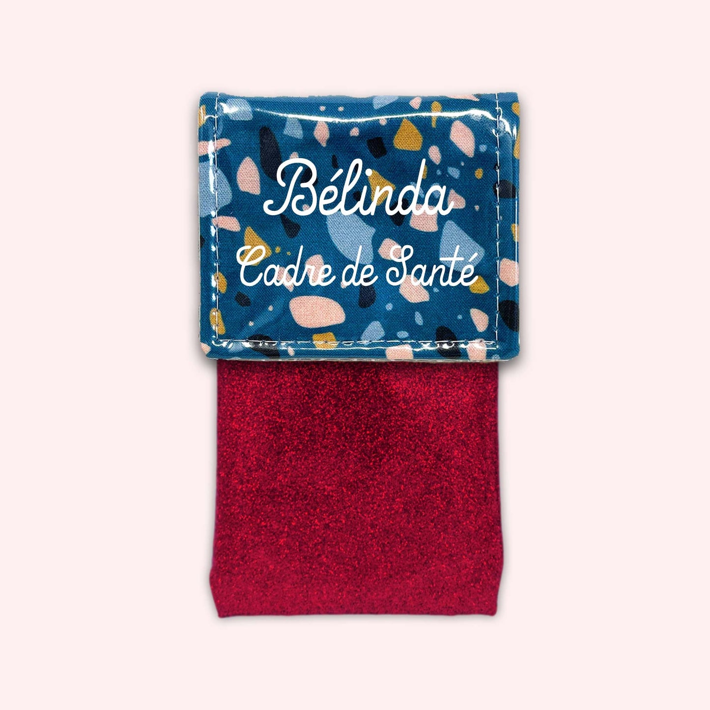 Pochette aimantée Terrazzo Bleu Canard