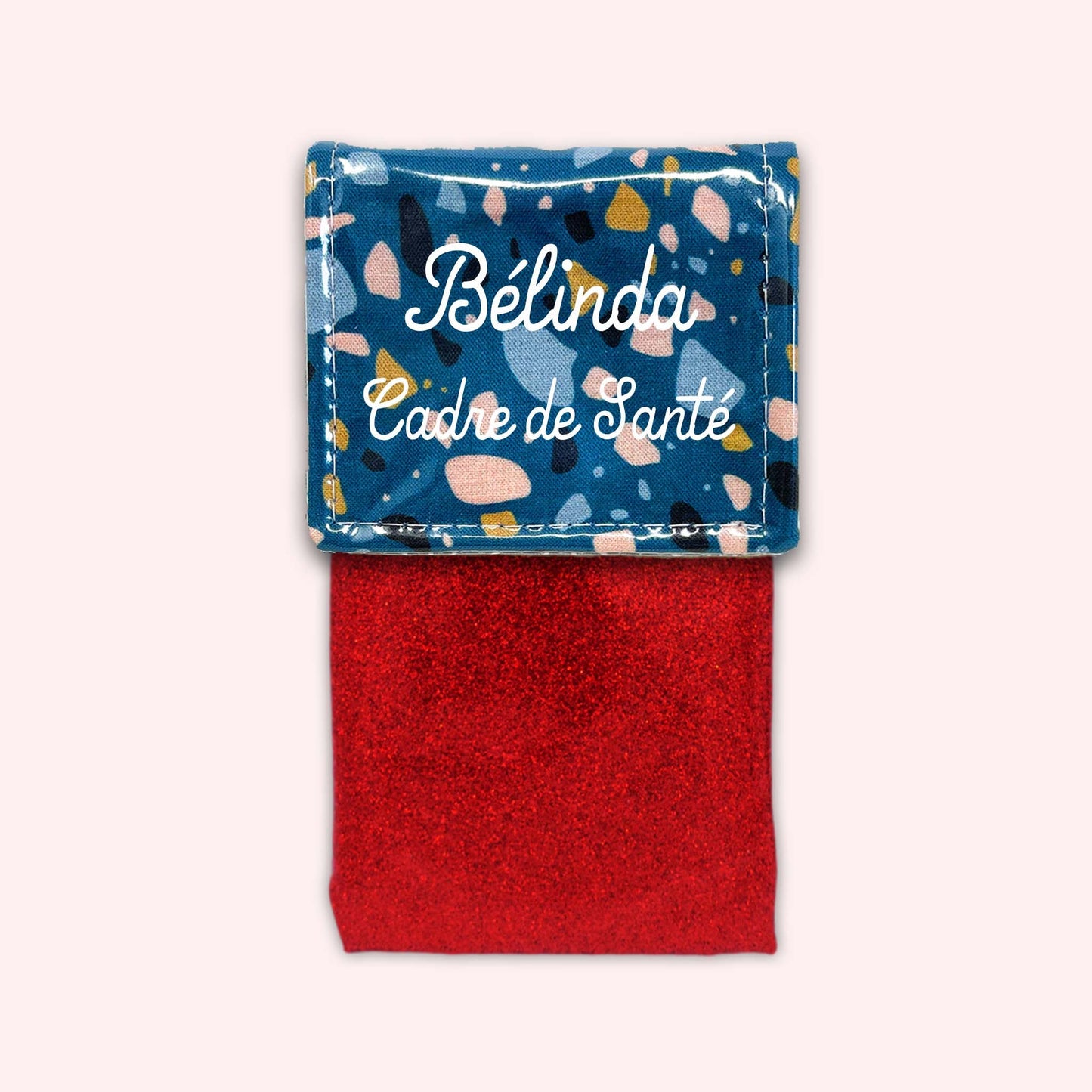 Pochette aimantée Terrazzo Bleu Canard