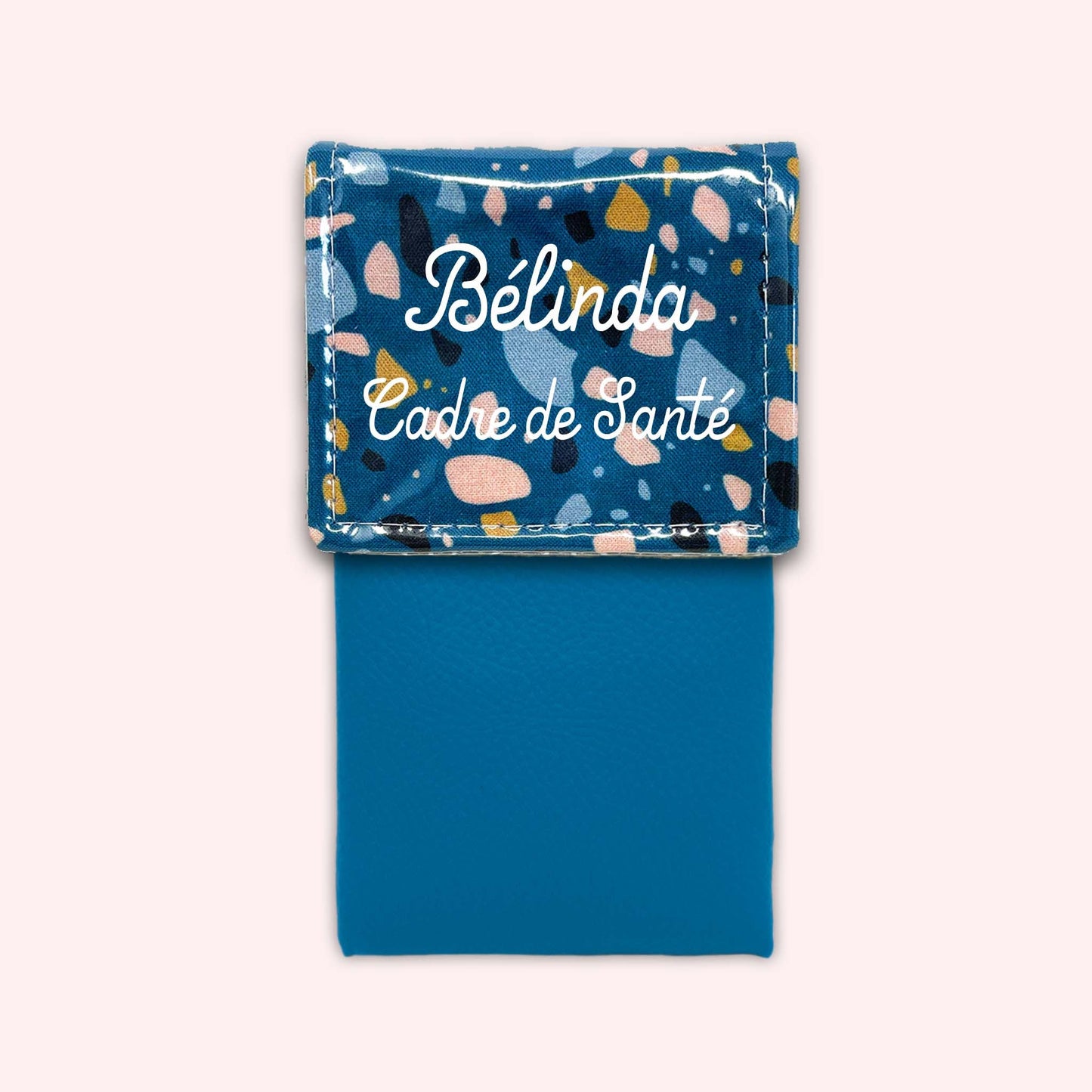 Pochette aimantée Terrazzo Bleu Canard