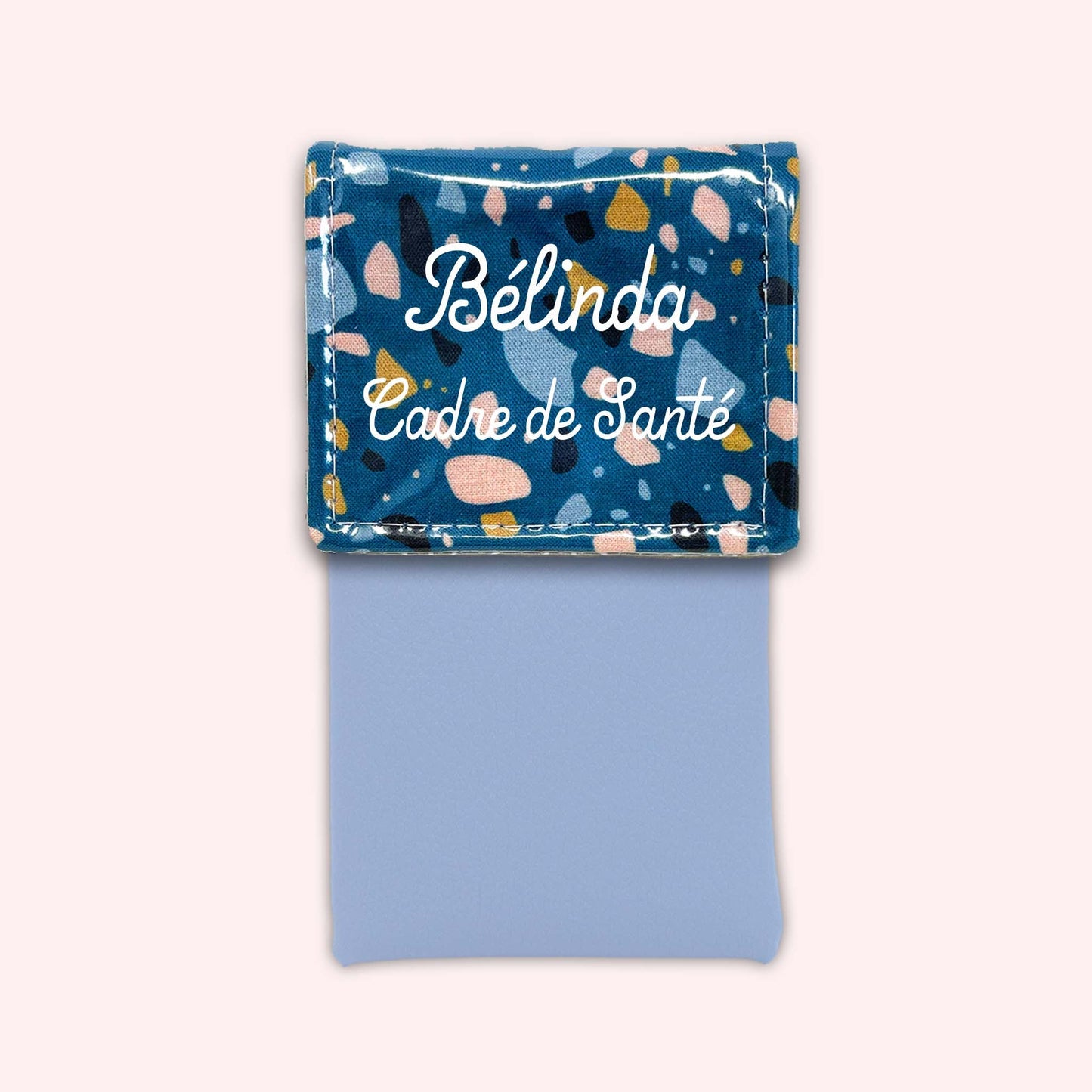 Pochette aimantée Terrazzo Bleu Canard