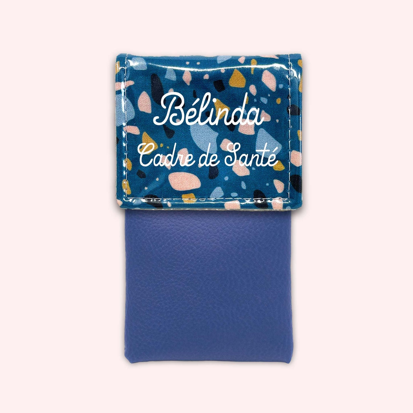 Pochette aimantée Terrazzo Bleu Canard