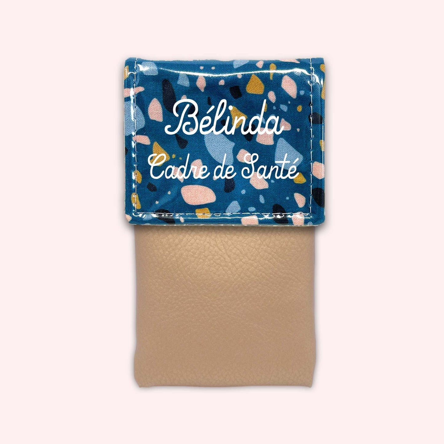 Pochette aimantée Terrazzo Bleu Canard