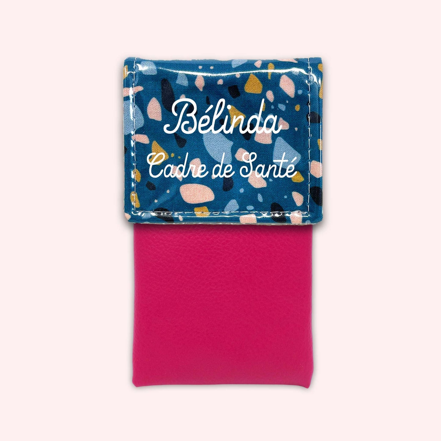 Pochette aimantée Terrazzo Bleu Canard