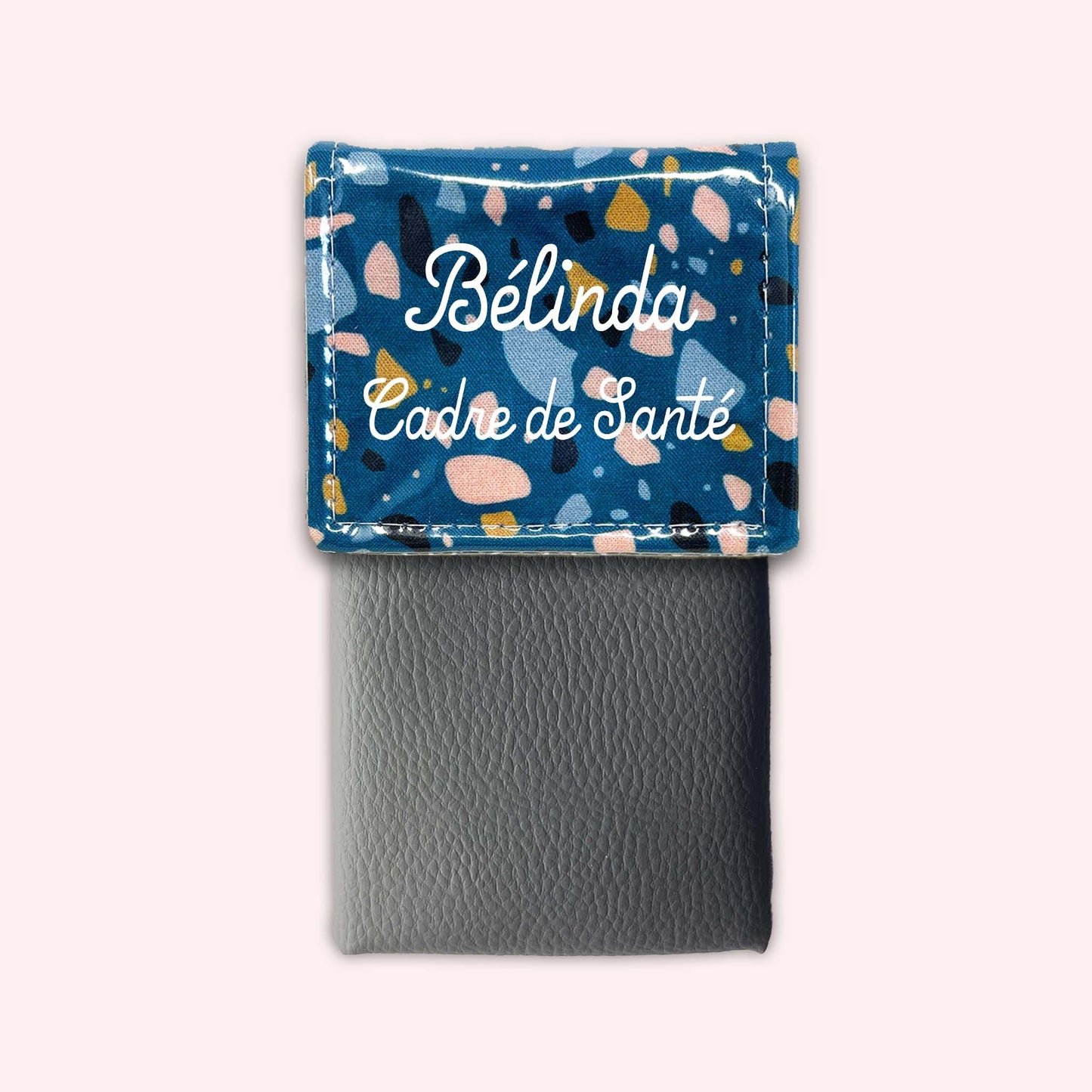 Pochette aimantée Terrazzo Bleu Canard