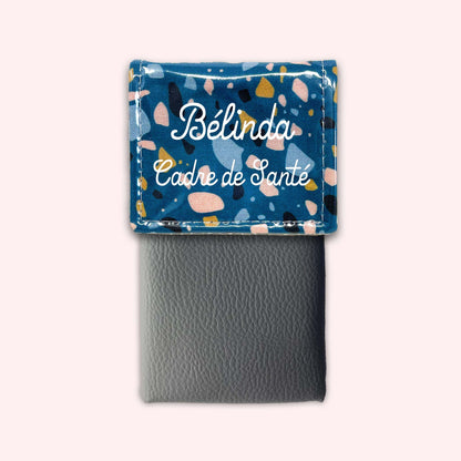 Pochette aimantée Terrazzo Bleu Canard