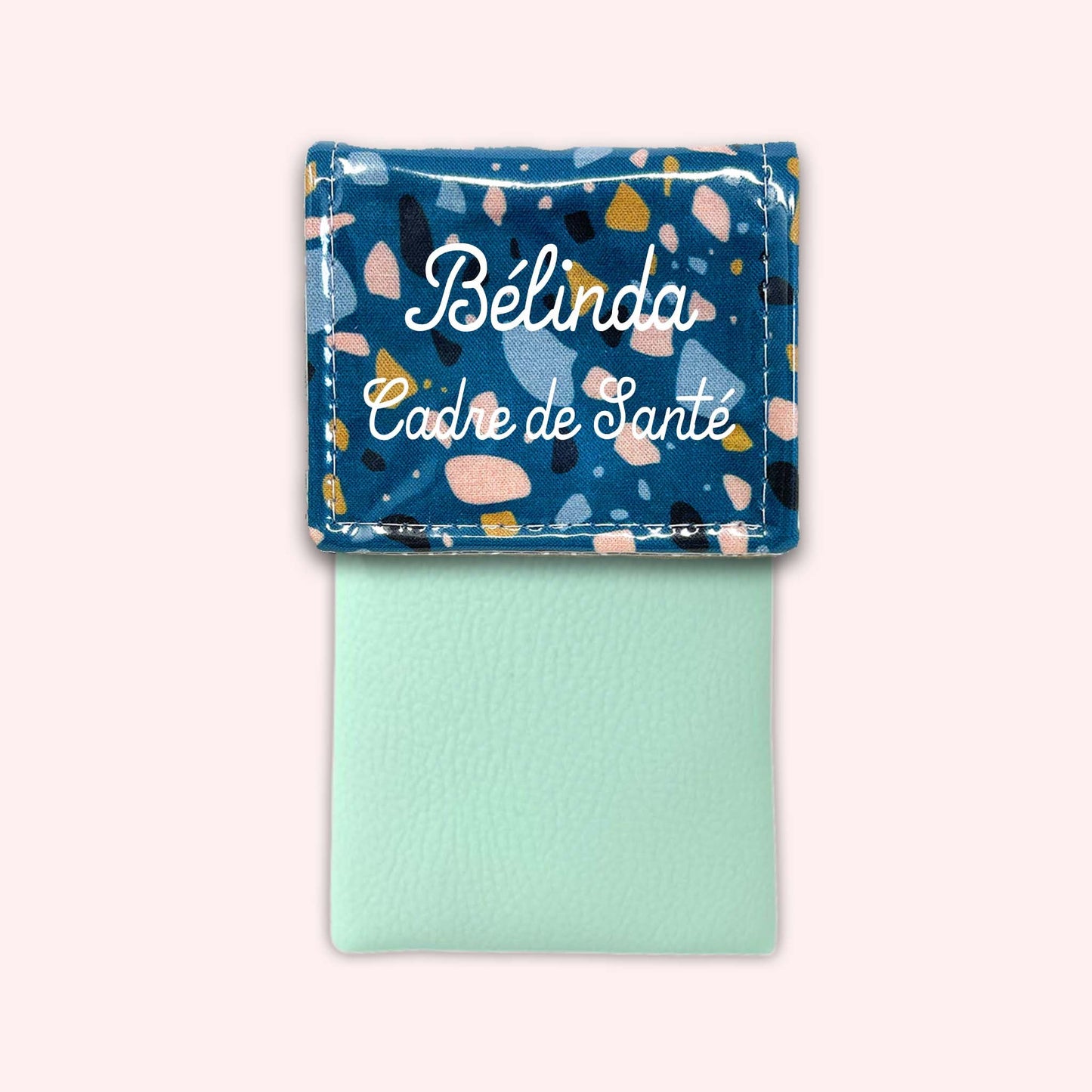 Pochette aimantée Terrazzo Bleu Canard