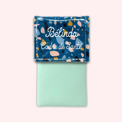 Pochette aimantée Terrazzo Bleu Canard