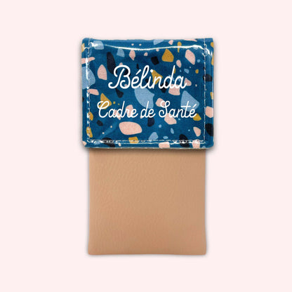 Pochette aimantée Terrazzo Bleu Canard