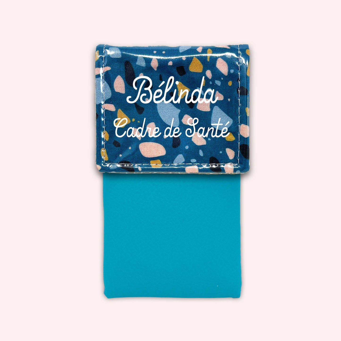 Pochette aimantée Terrazzo Bleu Canard