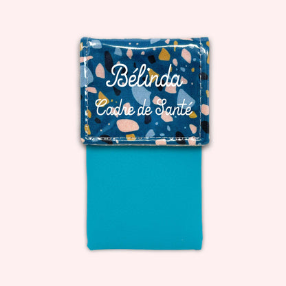 Pochette aimantée Terrazzo Bleu Canard