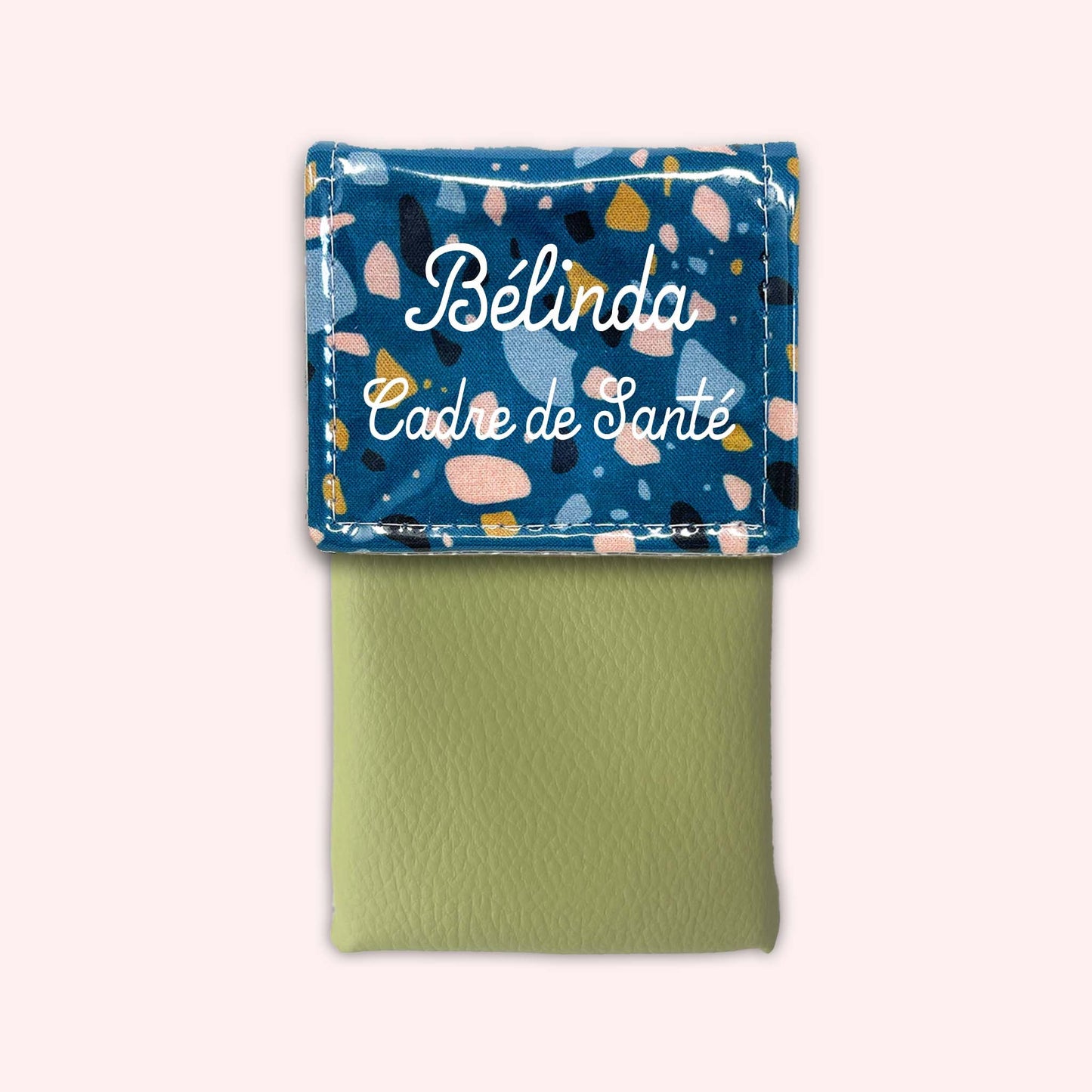 Pochette aimantée Terrazzo Bleu Canard