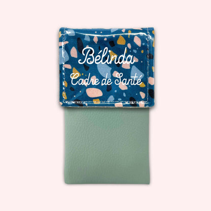 Pochette aimantée Terrazzo Bleu Canard