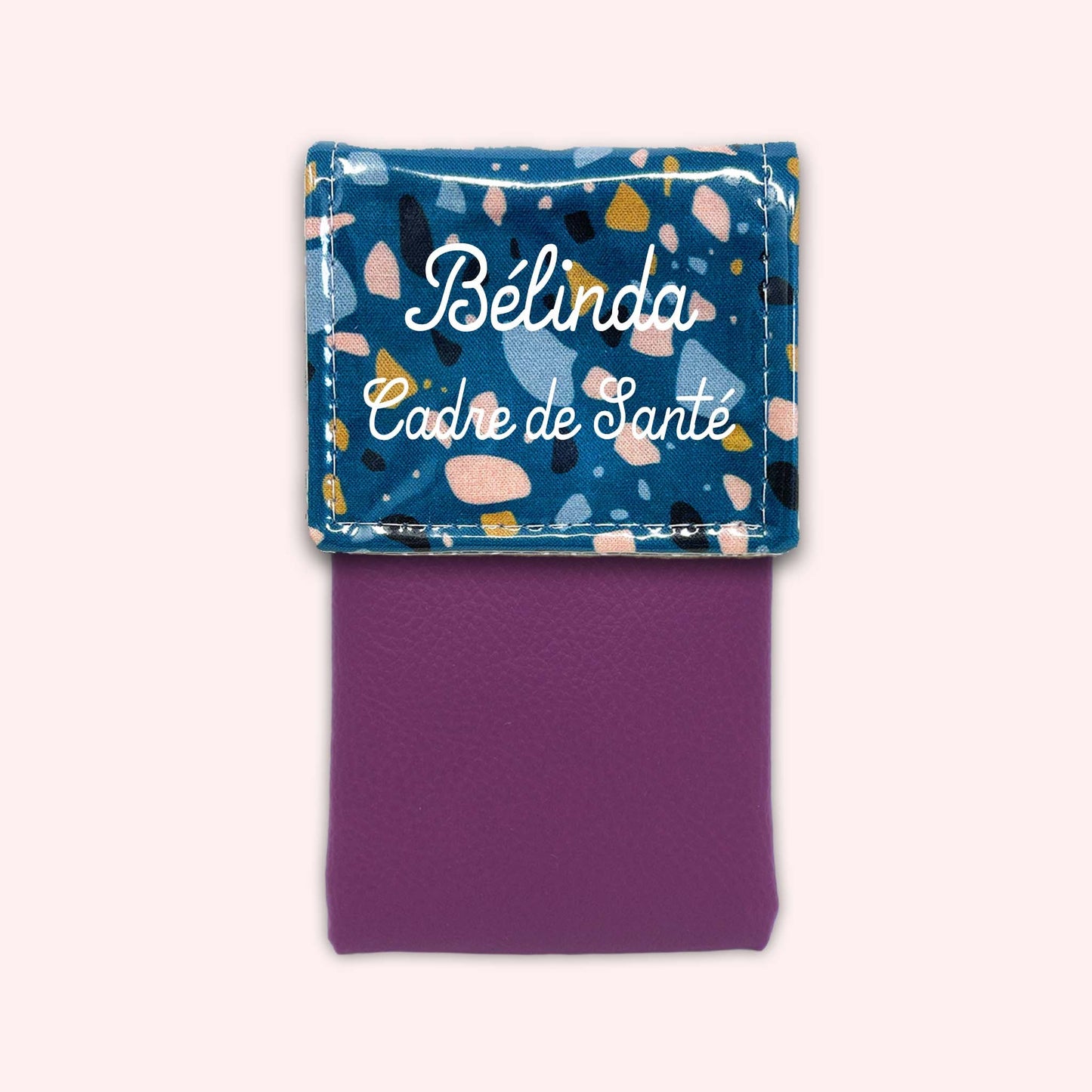 Pochette aimantée Terrazzo Bleu Canard