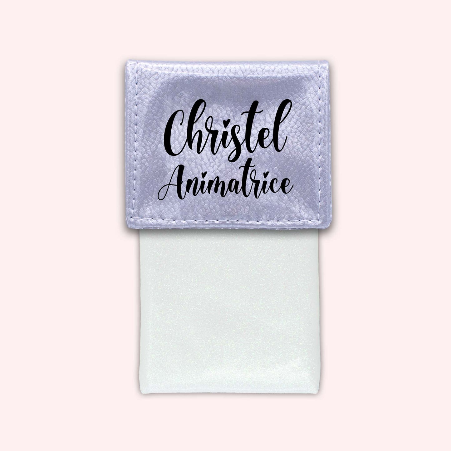 Two-tone silver flap pouch