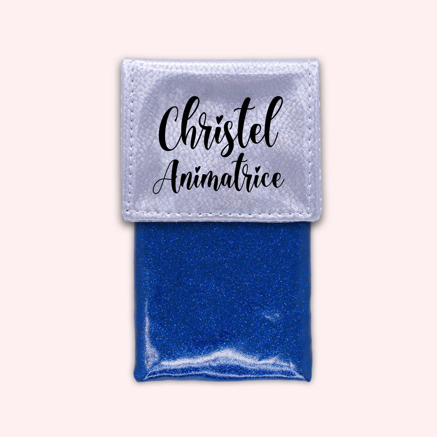 Two-tone silver flap pouch