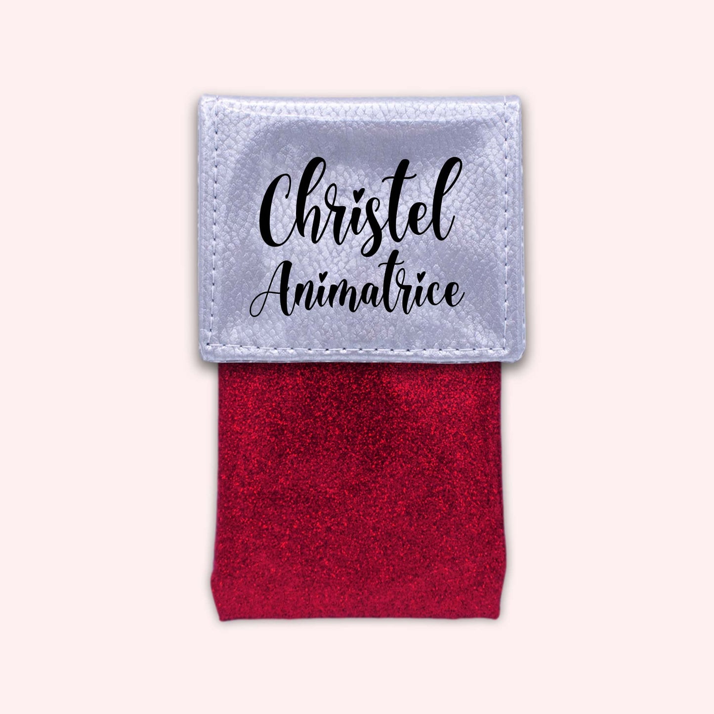 Two-tone silver flap pouch