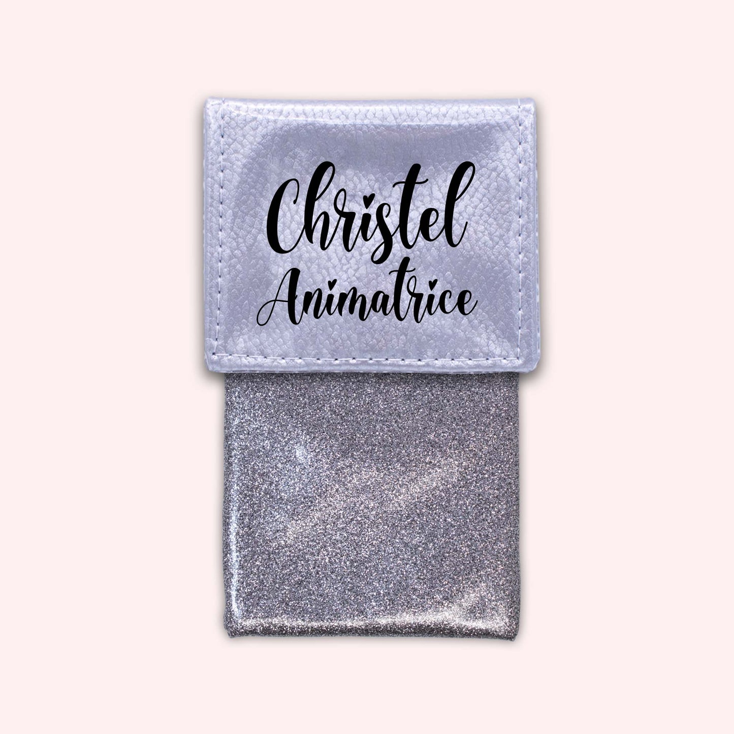 Pochette bicolore rabat Argent