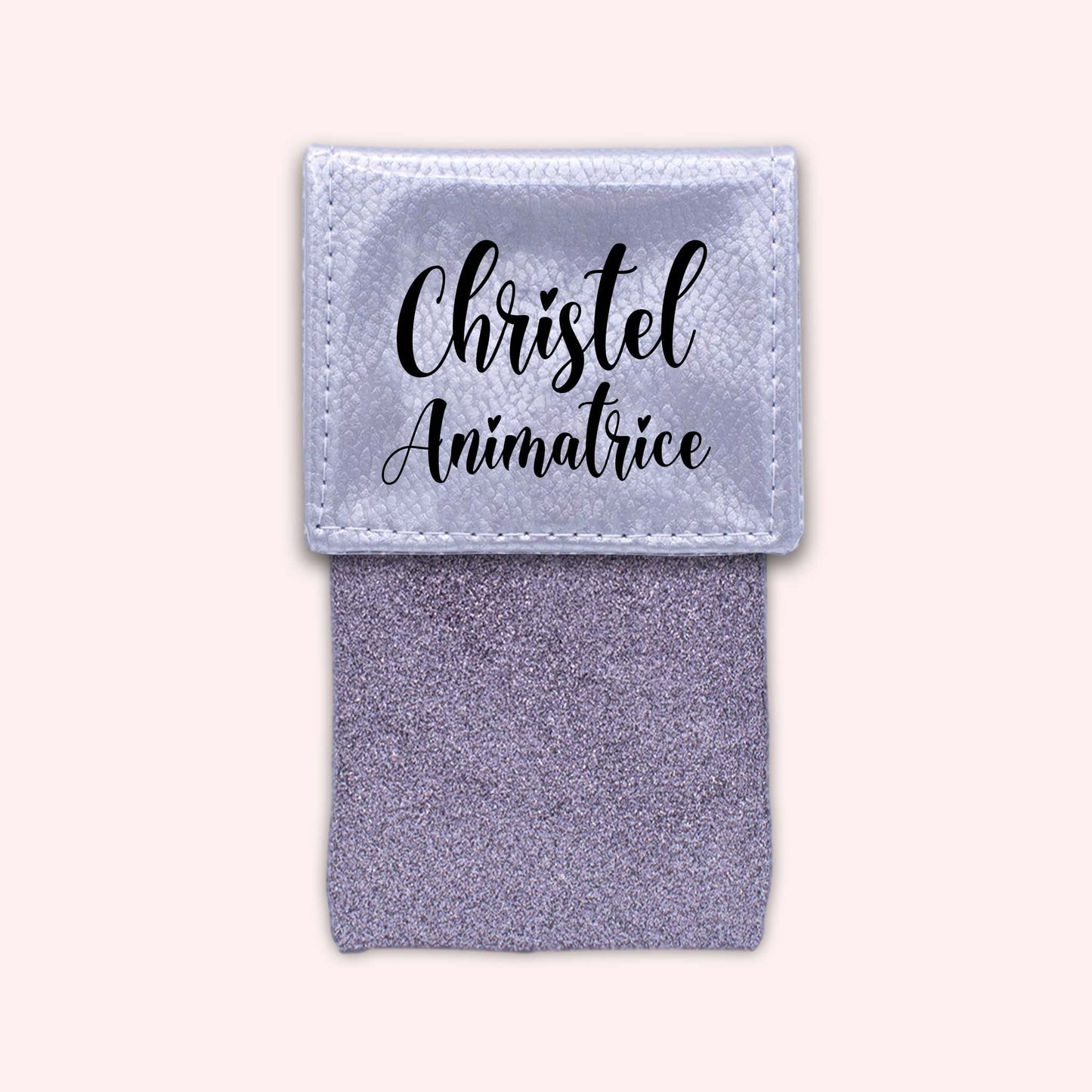 Two-tone silver flap pouch