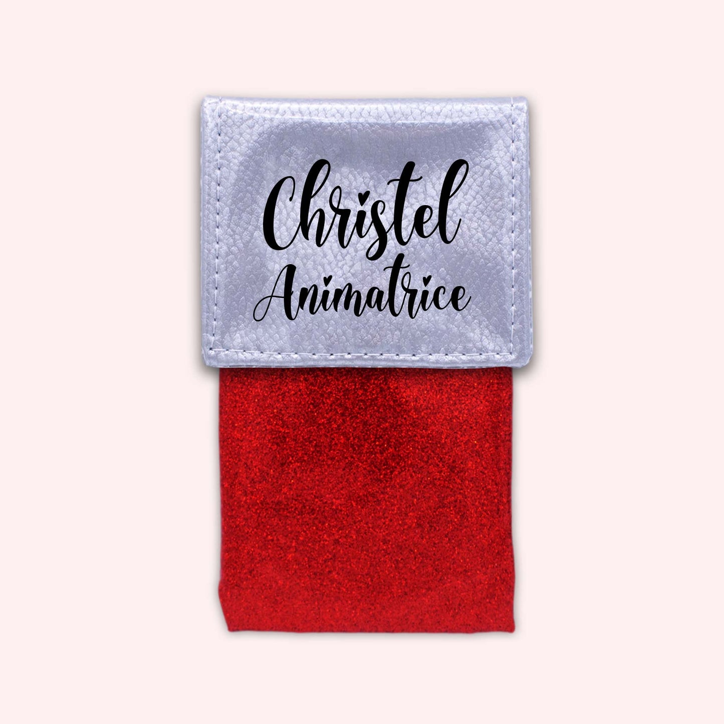 Two-tone silver flap pouch