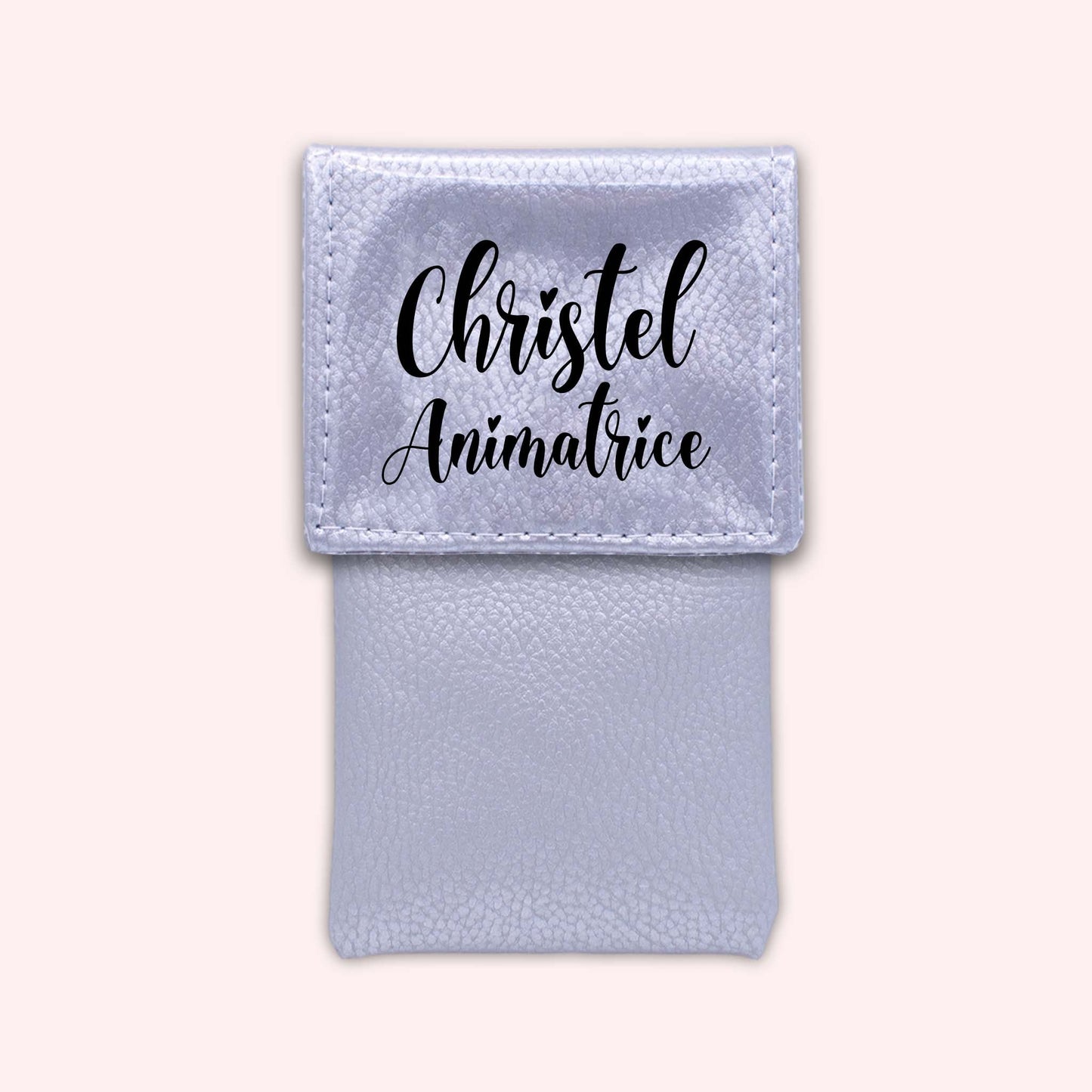 Two-tone silver flap pouch