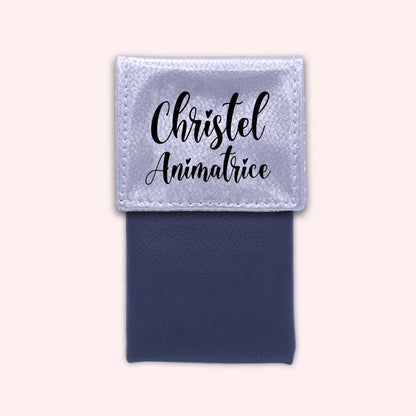 Two-tone silver flap pouch