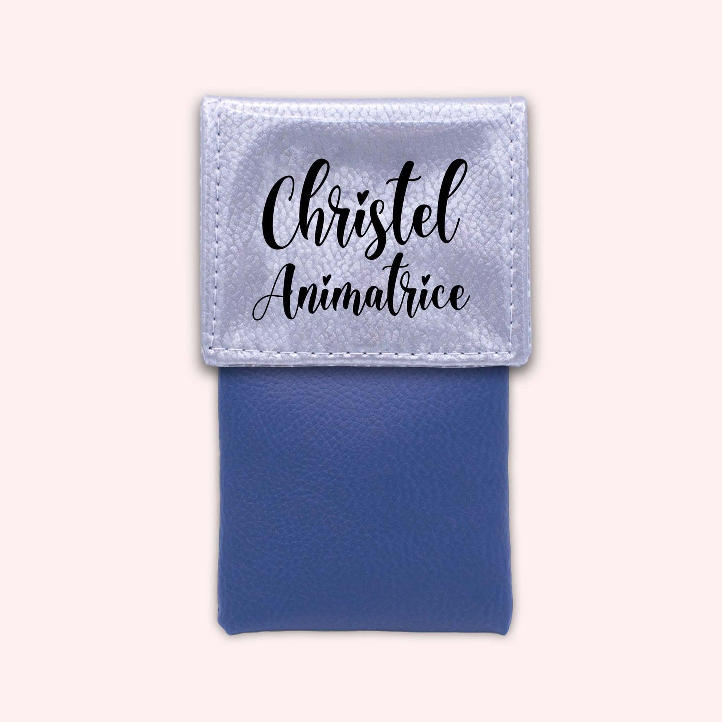 Two-tone silver flap pouch
