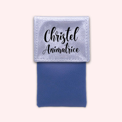 Two-tone silver flap pouch