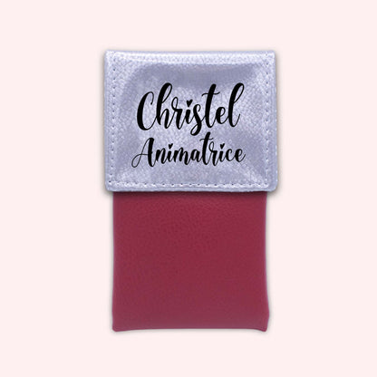 Two-tone silver flap pouch