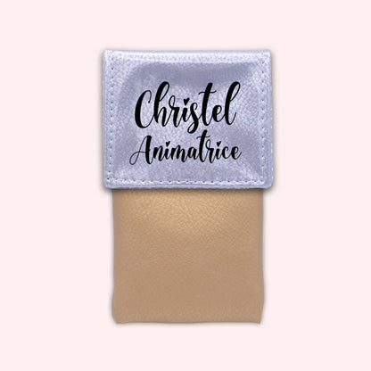 Two-tone silver flap pouch