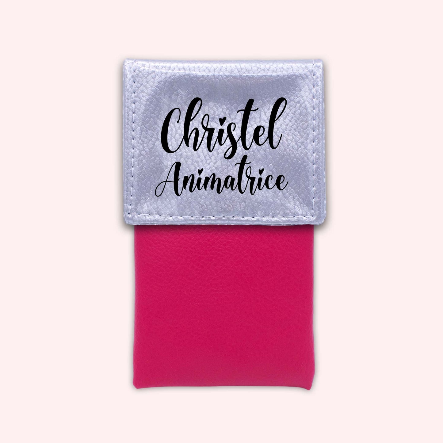 Two-tone silver flap pouch