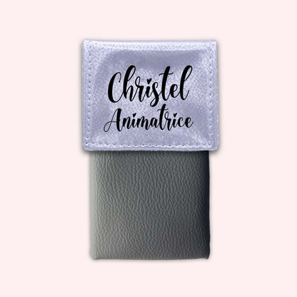 Two-tone silver flap pouch