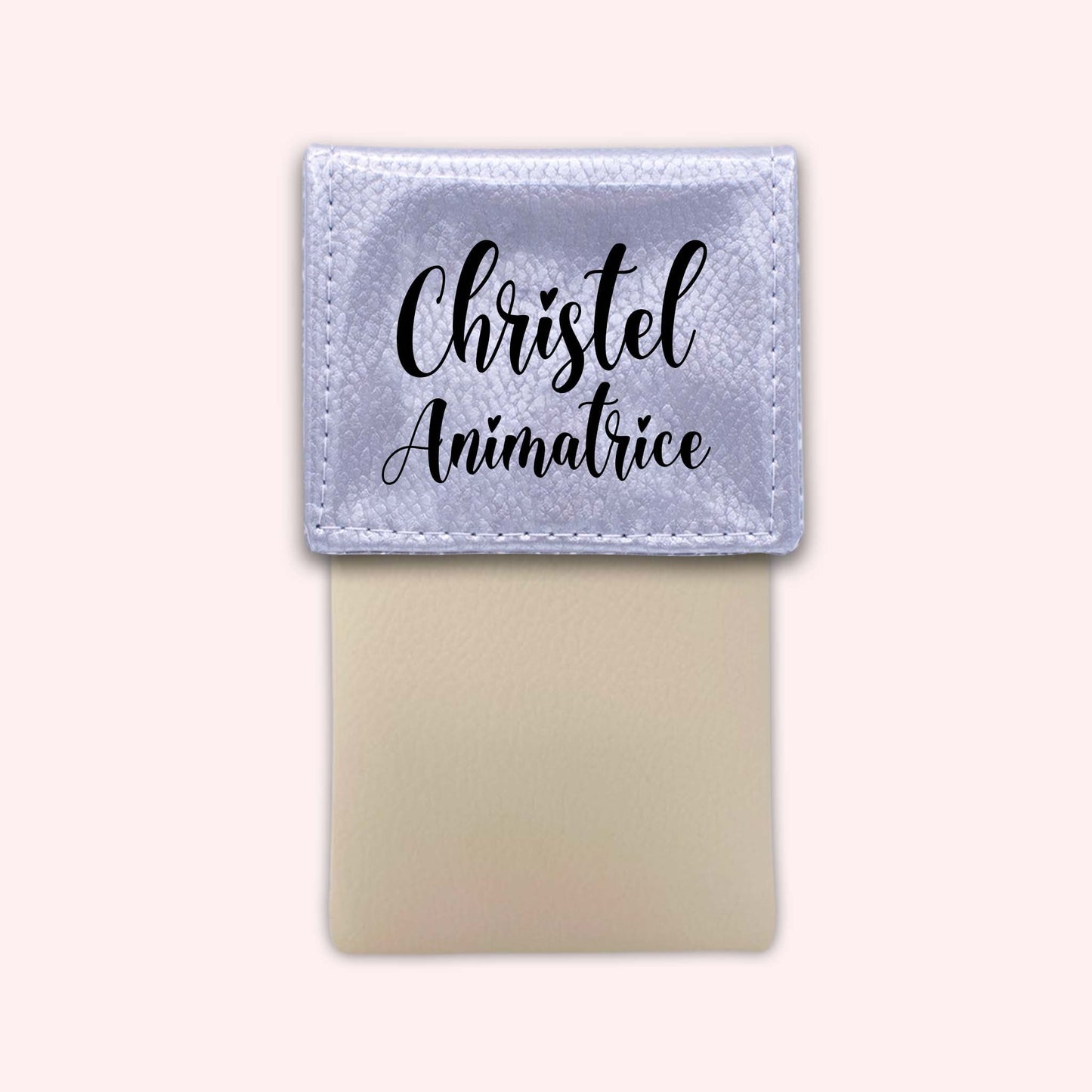 Two-tone silver flap pouch