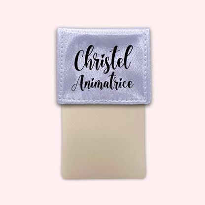Two-tone silver flap pouch