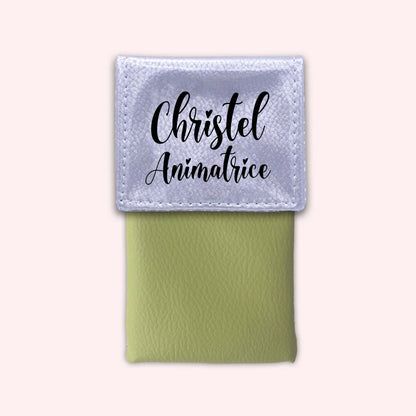 Two-tone silver flap pouch